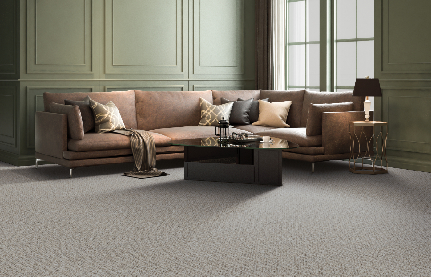 carpet installation in living area